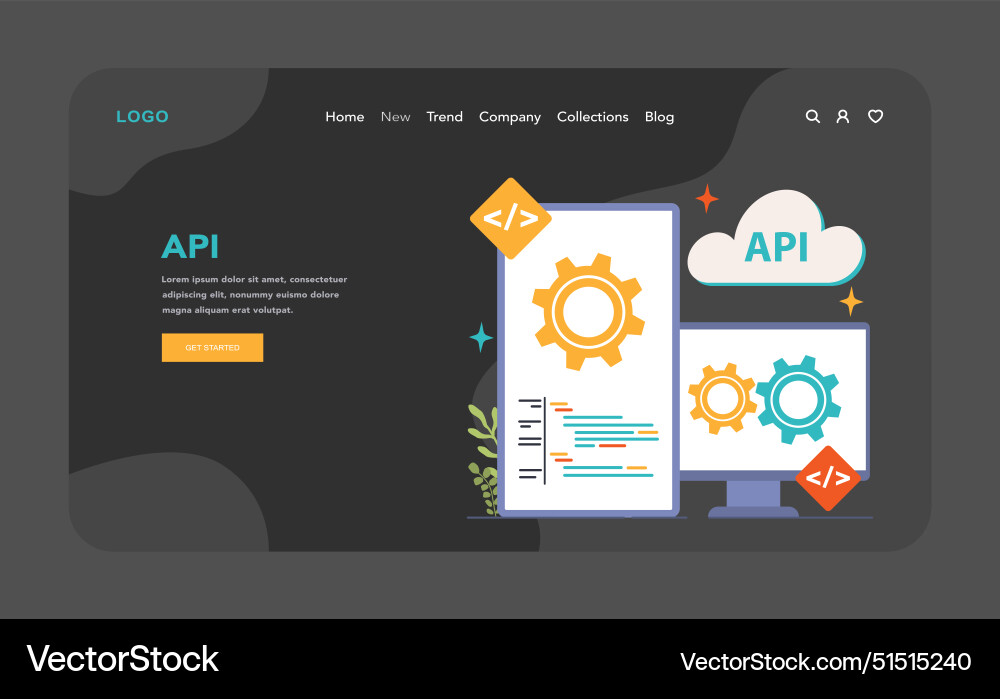 Open source web banner or landing page dark Open source web banner or landing page dark vector image