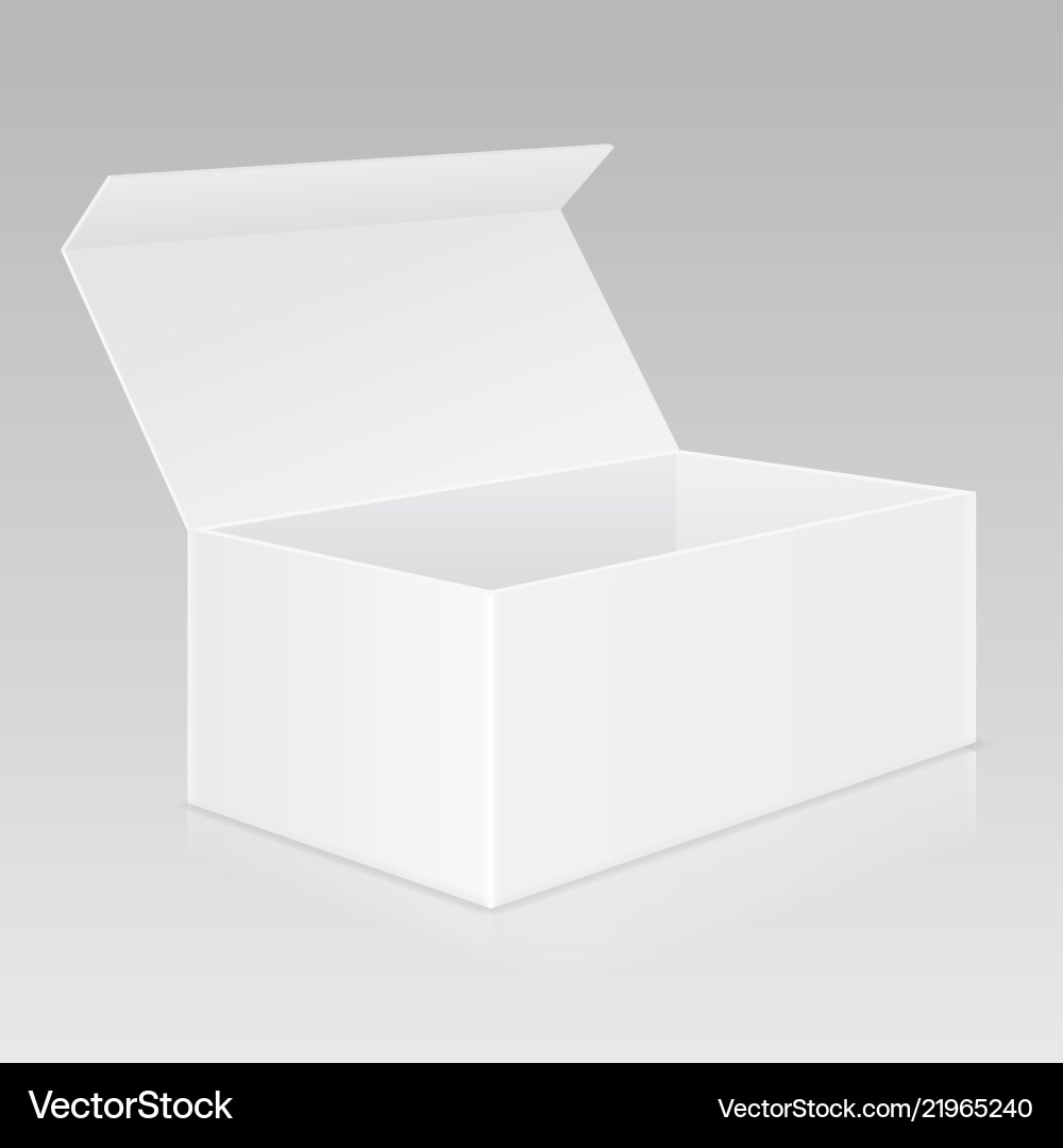 Open White Box Mockup – Royalty-Free Vector | VectorStock, image size:1000x1080