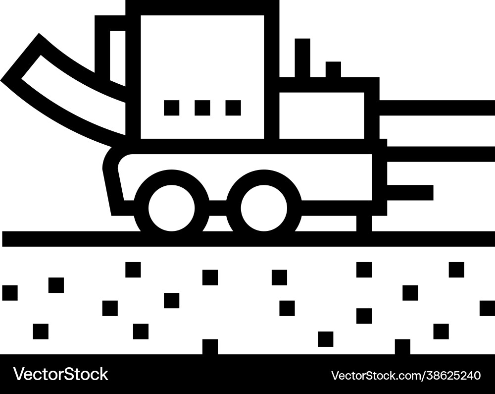 Pipe layer machine line icon Vector Image