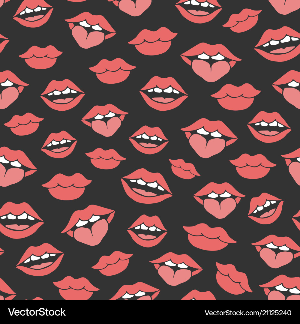Red Lips Repeat Pattern vector image