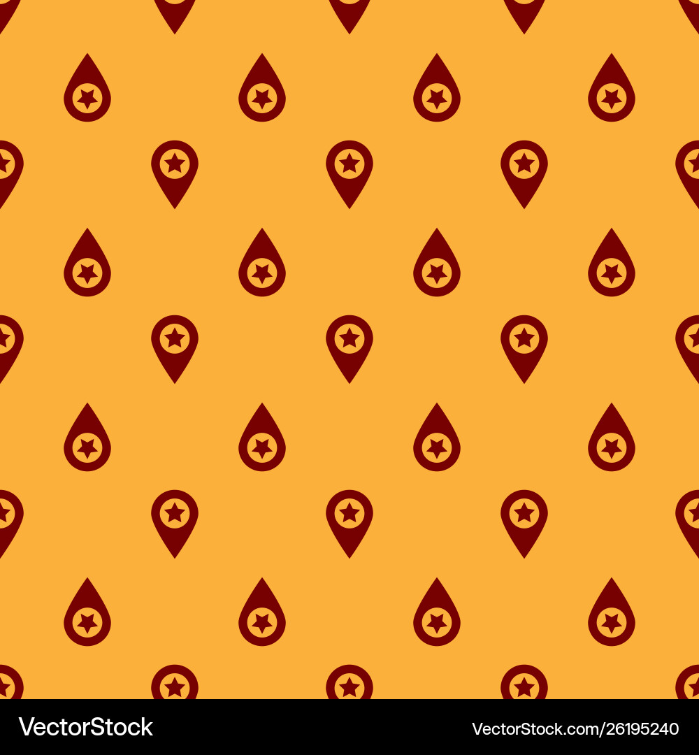 Red map pointer with star icon isolated seamless Red map pointer with star icon isolated seamless Vector Image