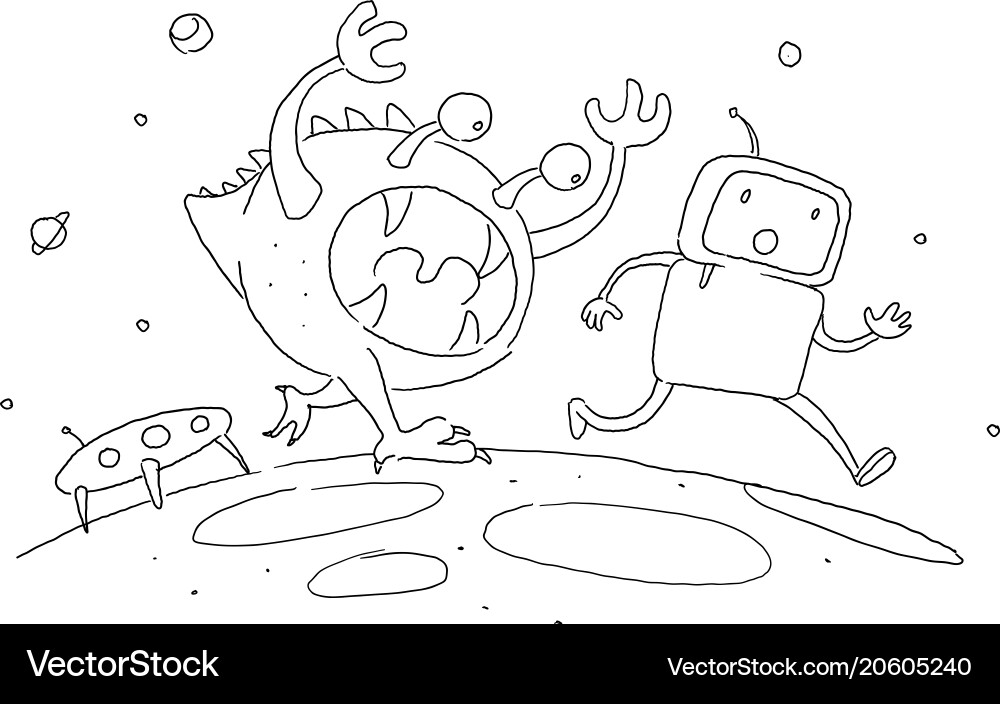 Running Robot Astronaut Escape vector image