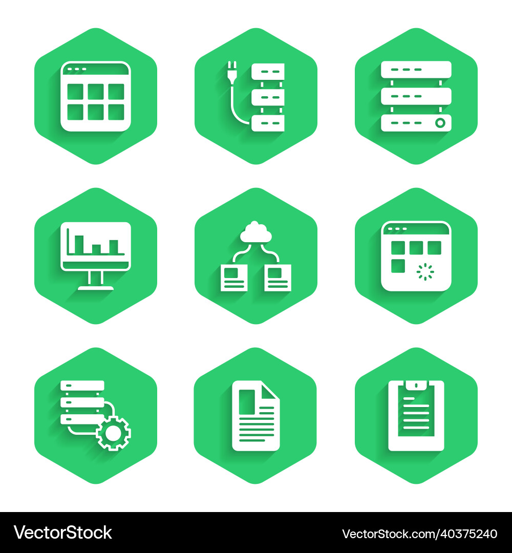 Set cloud technology data transfer file document Set cloud technology data transfer file document vector image