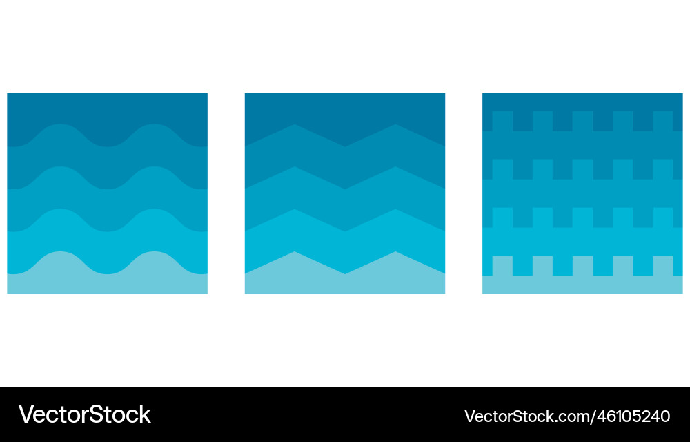Set of wave abstract background curve layout vector image