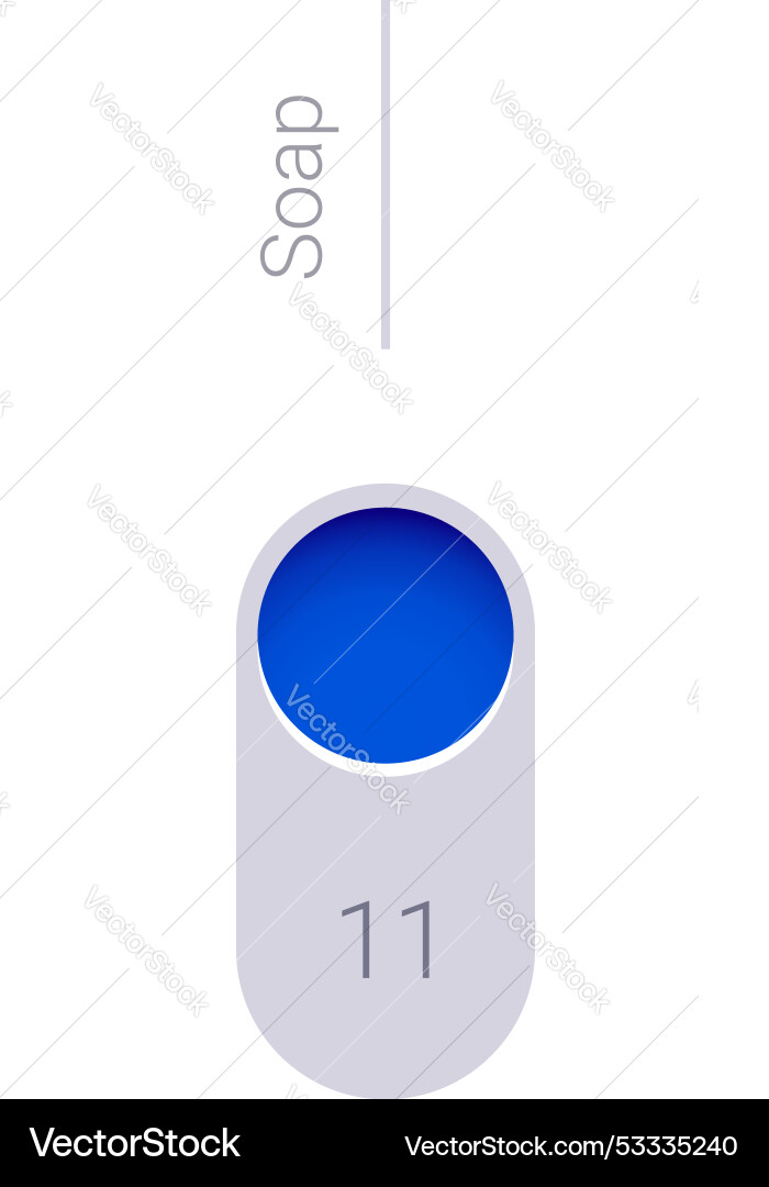 Soap level indicator showing number eleven Soap level indicator showing number eleven vector image