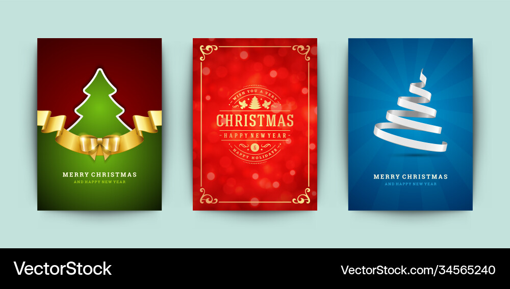 Weihnachtskarten Set und Ornate Weihnachtskarten Set und Ornate vektorbild