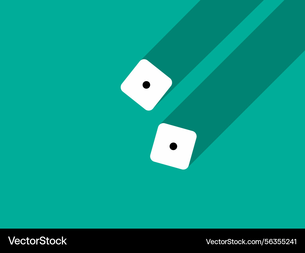 A pair of dice with numbers 1 and craps A pair of dice with numbers 1 and craps vector image