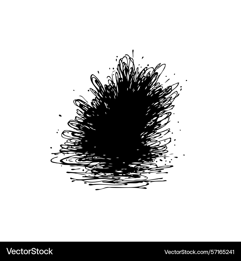 Abstract sketchy ink blob of textured splatter vector image