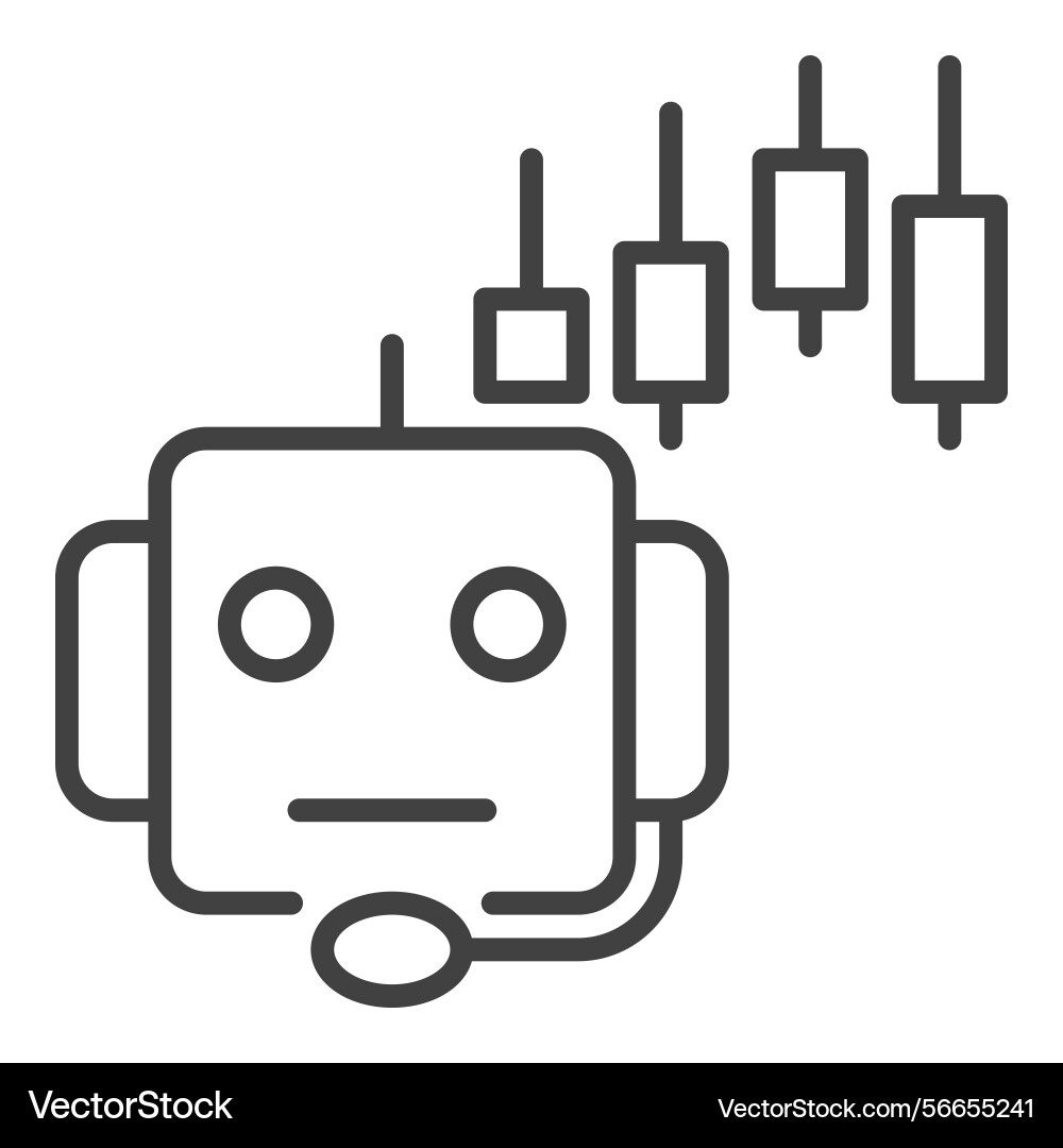 Algorithmic trading machine and candlestick chart Algorithmic trading machine and candlestick chart vector image
