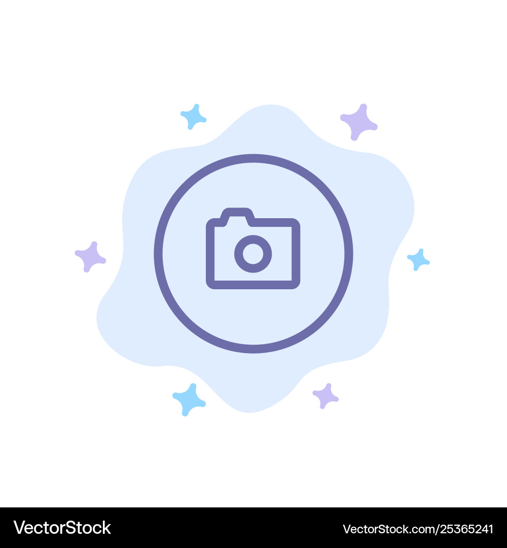 Camera image basic ui blue icon on abstract cloud Camera image basic ui blue icon on abstract cloud Vector Image