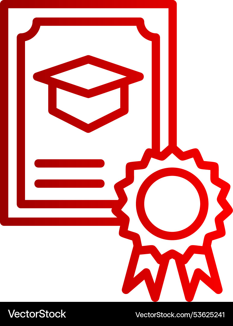 Certificate line gradient icon Vector Image