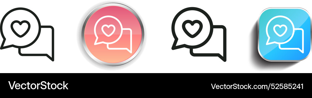Chat icon thin linear regular and button style vector image