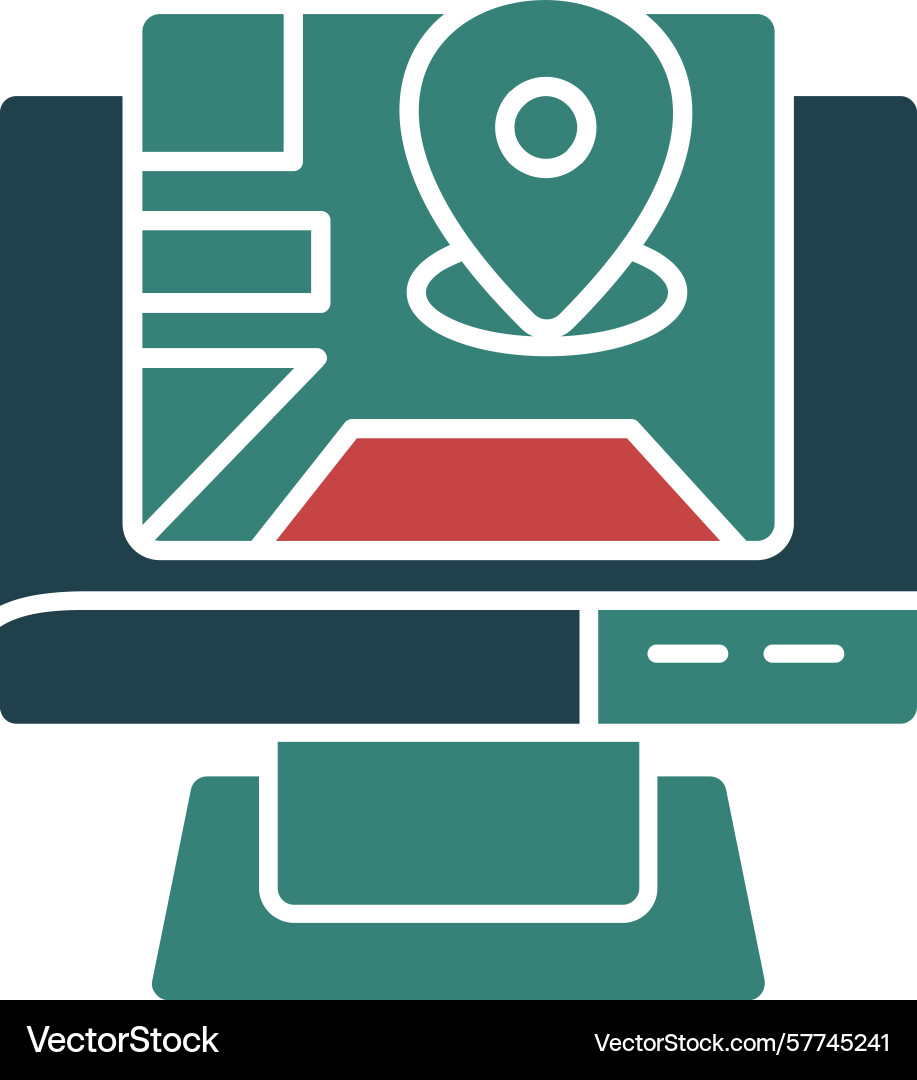 Click map glyph multi color icon Vector Image