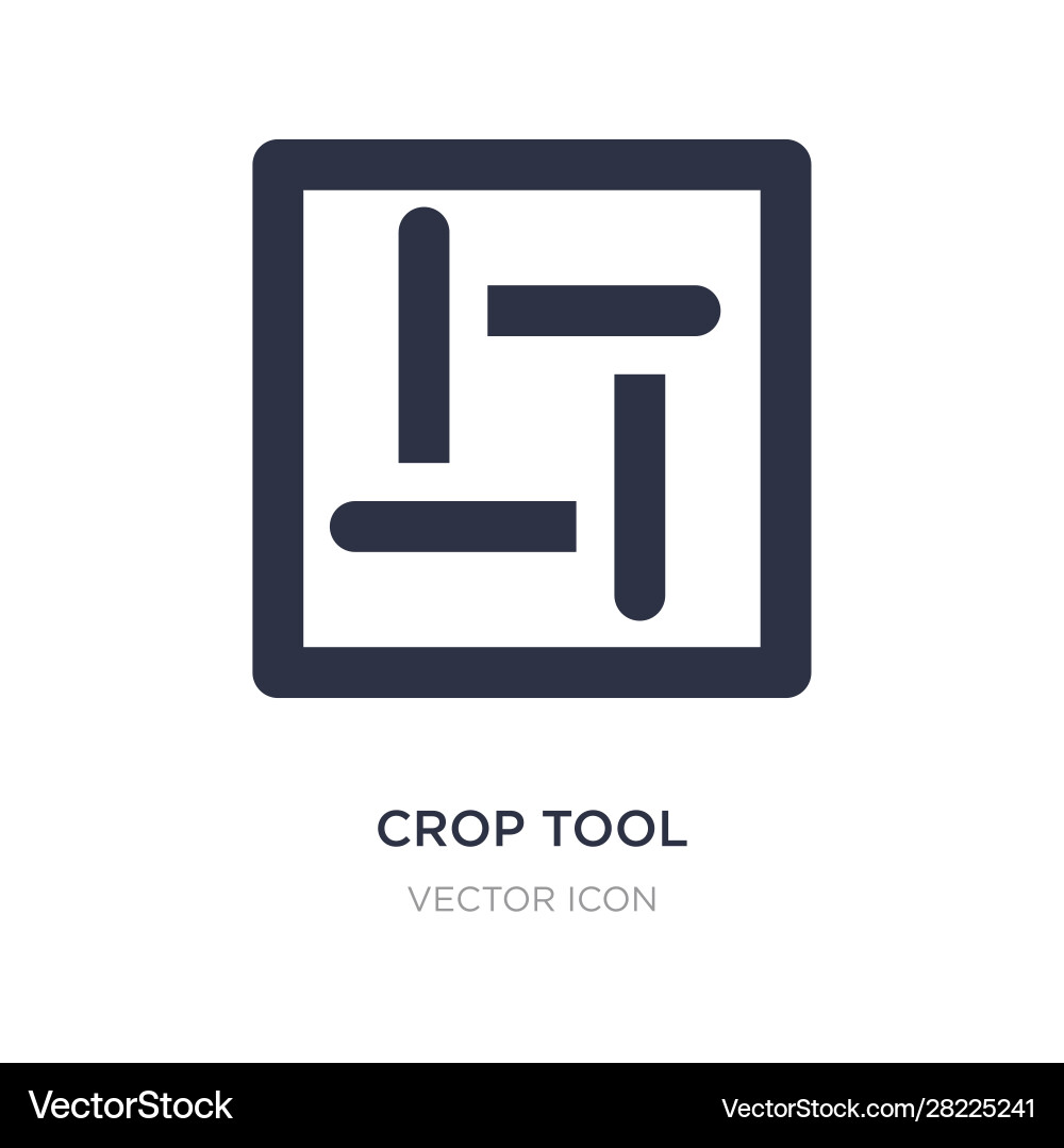 Crop tool icon on white background simple element Vector Image