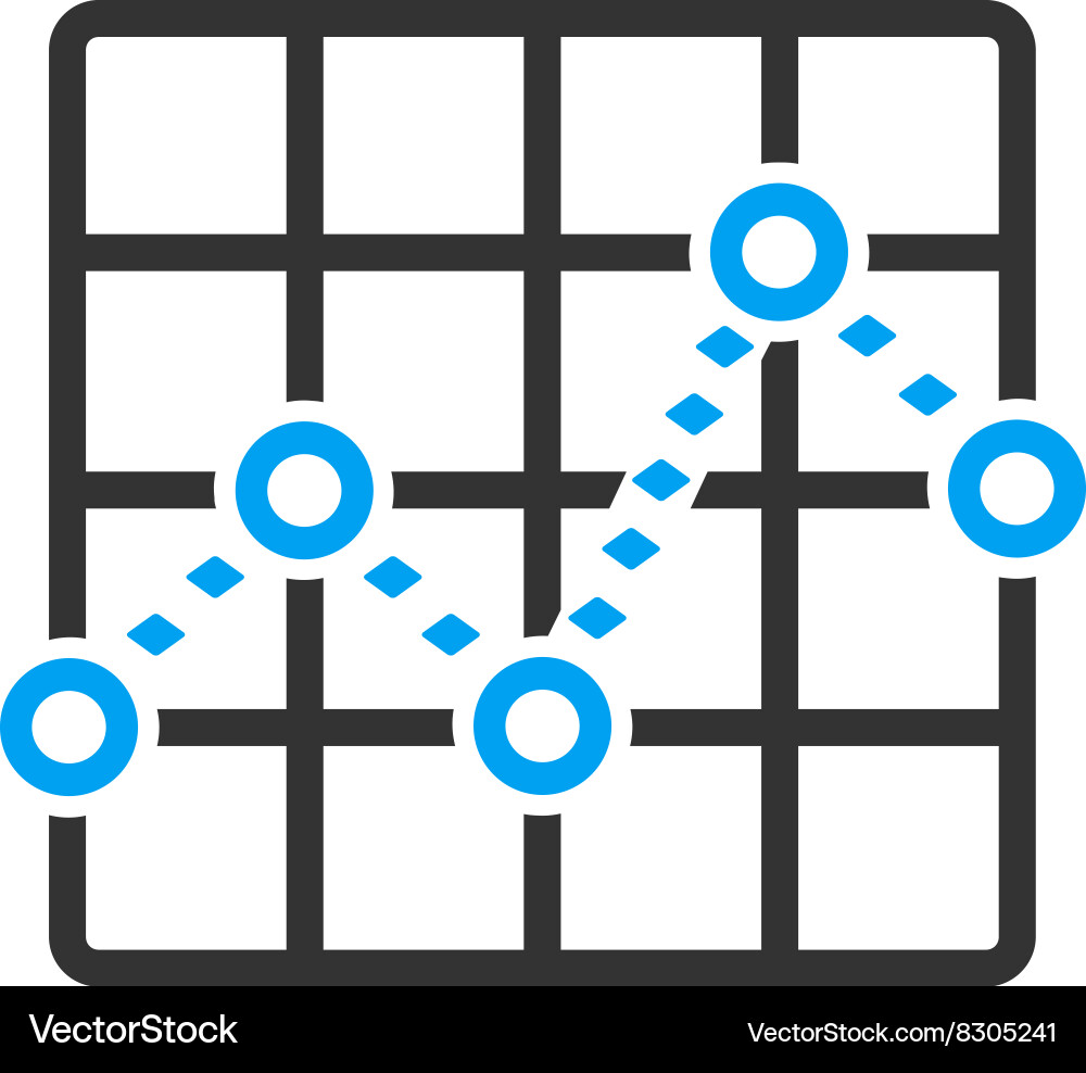 Dotted line grid plot toolbar icon Vector Image