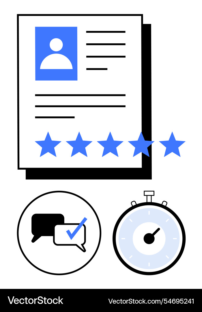 Effective job application process with rating Effective job application process with rating vector image