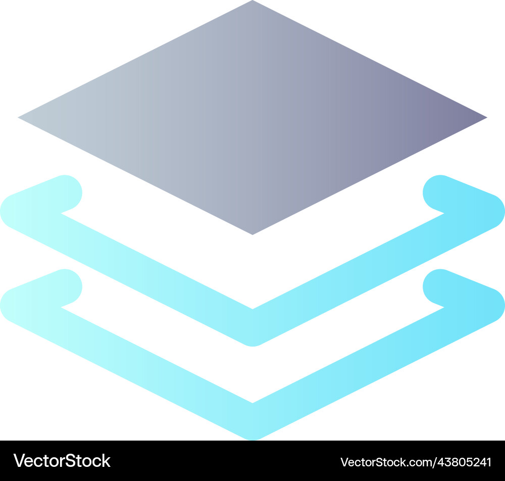 Layers panel flat gradient color ui icon Vector Image