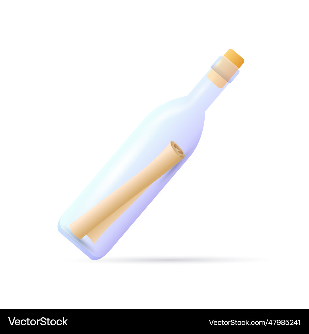 Message in transparent bottle Message in transparent bottle Vector Image
