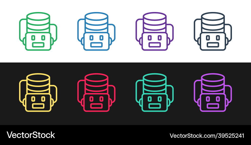 Set line artificial intelligence robot icon Set line artificial intelligence robot icon Vector Image