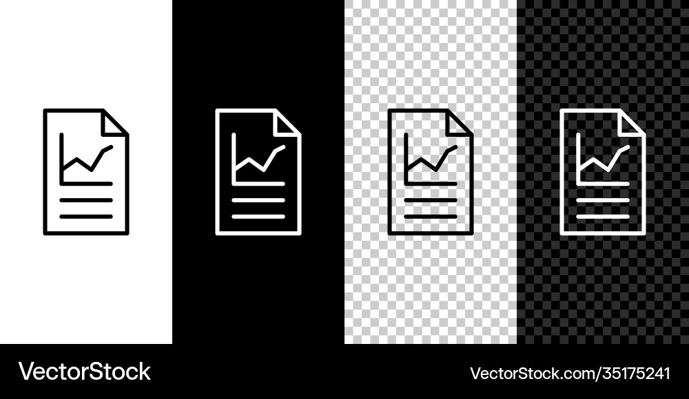 Set line document with graph chart icon isolated Set line document with graph chart icon isolated Vector Image