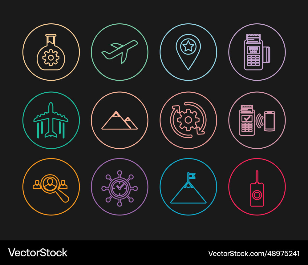 Set line remote control pos terminal location Vector Image