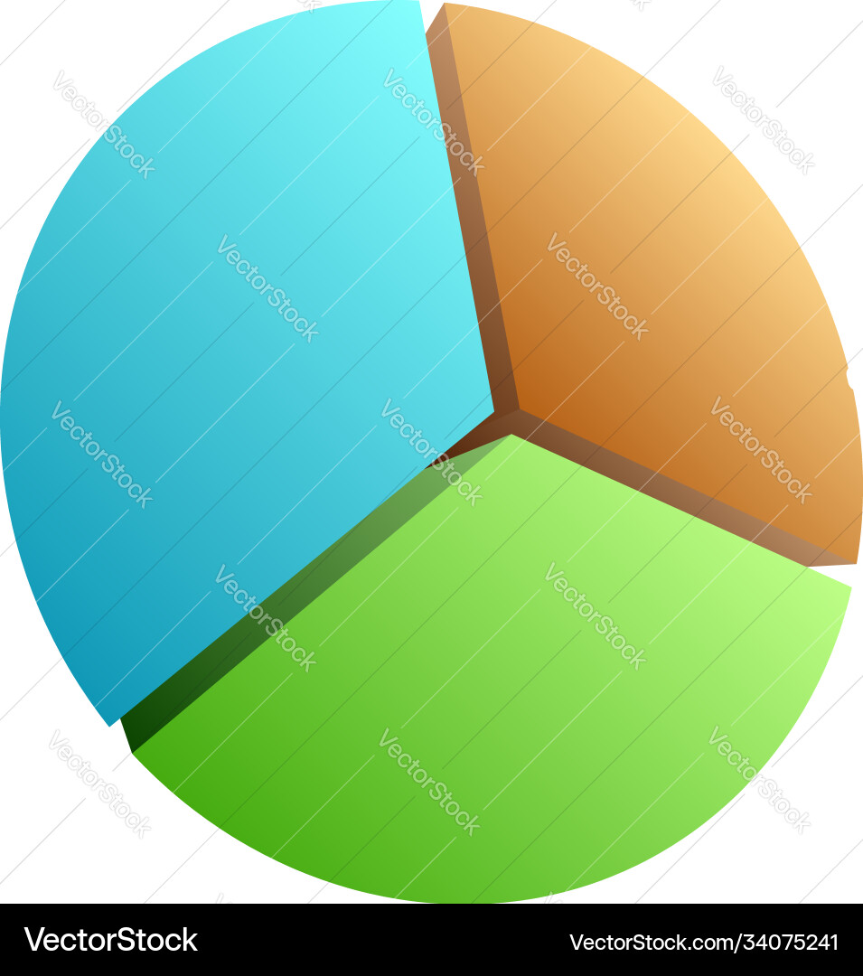 Simple pie chart-graph and diagram circle Vector Image