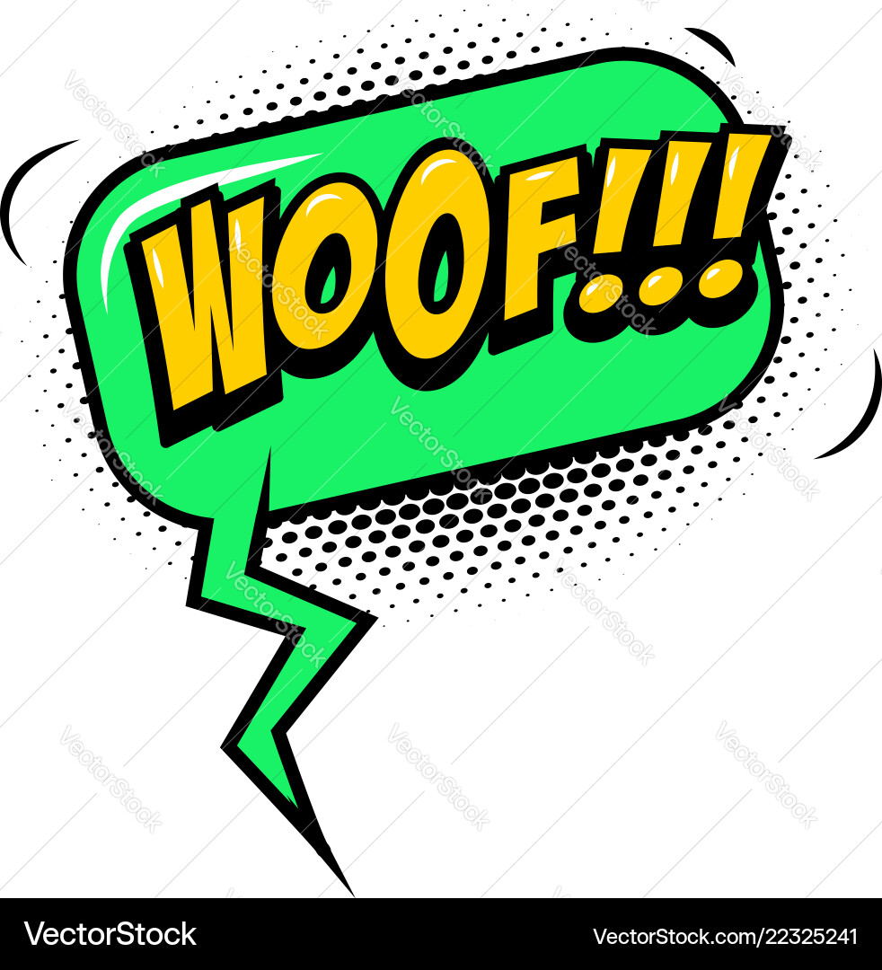 Woof Comic-Stil Phrase mit Sprachblase Woof Comic-Stil Phrase mit Sprachblase vektorbild