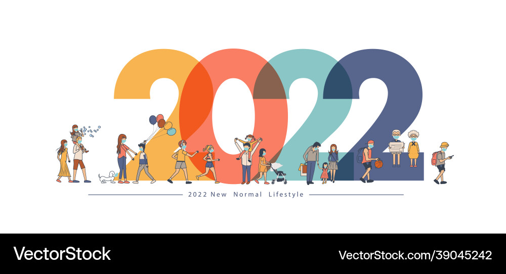 2022 neues Jahr mit normalen Lifestyle-Ideen 2022 neues Jahr mit normalen Lifestyle-Ideen vektorbild