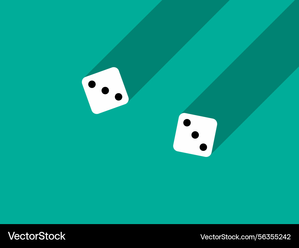 A pair of dice with numbers 3 and craps A pair of dice with numbers 3 and craps vector image