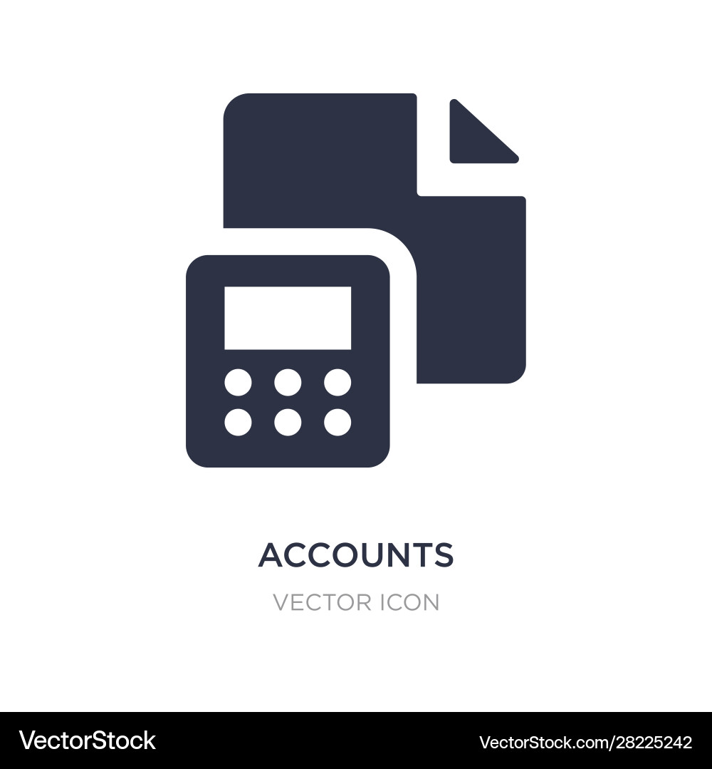 Accounts icon on white background simple element Accounts icon on white background simple element Vector Image