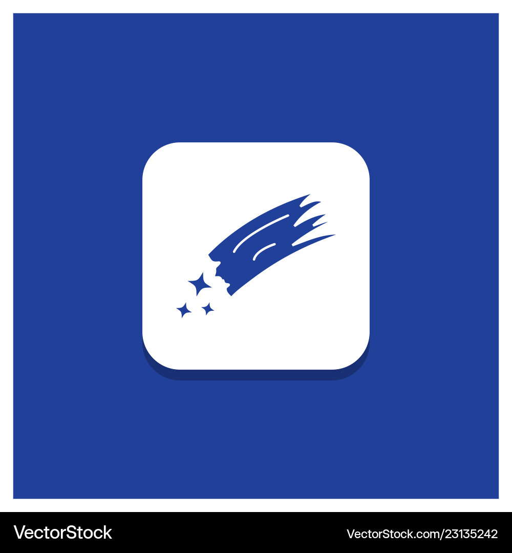 Blue round button for asteroid astronomy meteor Vector Image