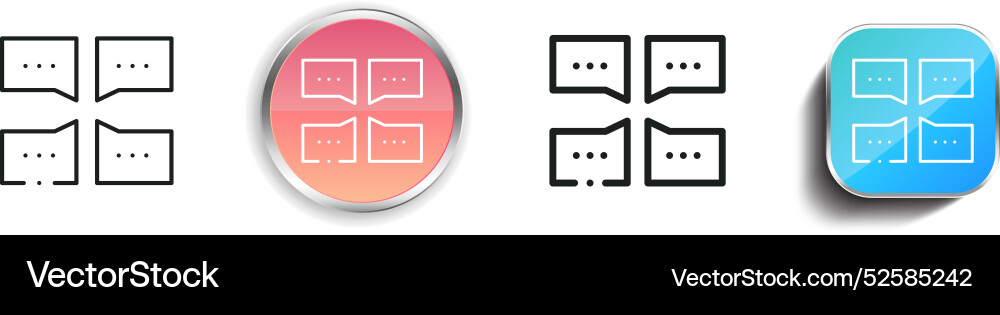 Chat icon thin linear regular and button style vector image