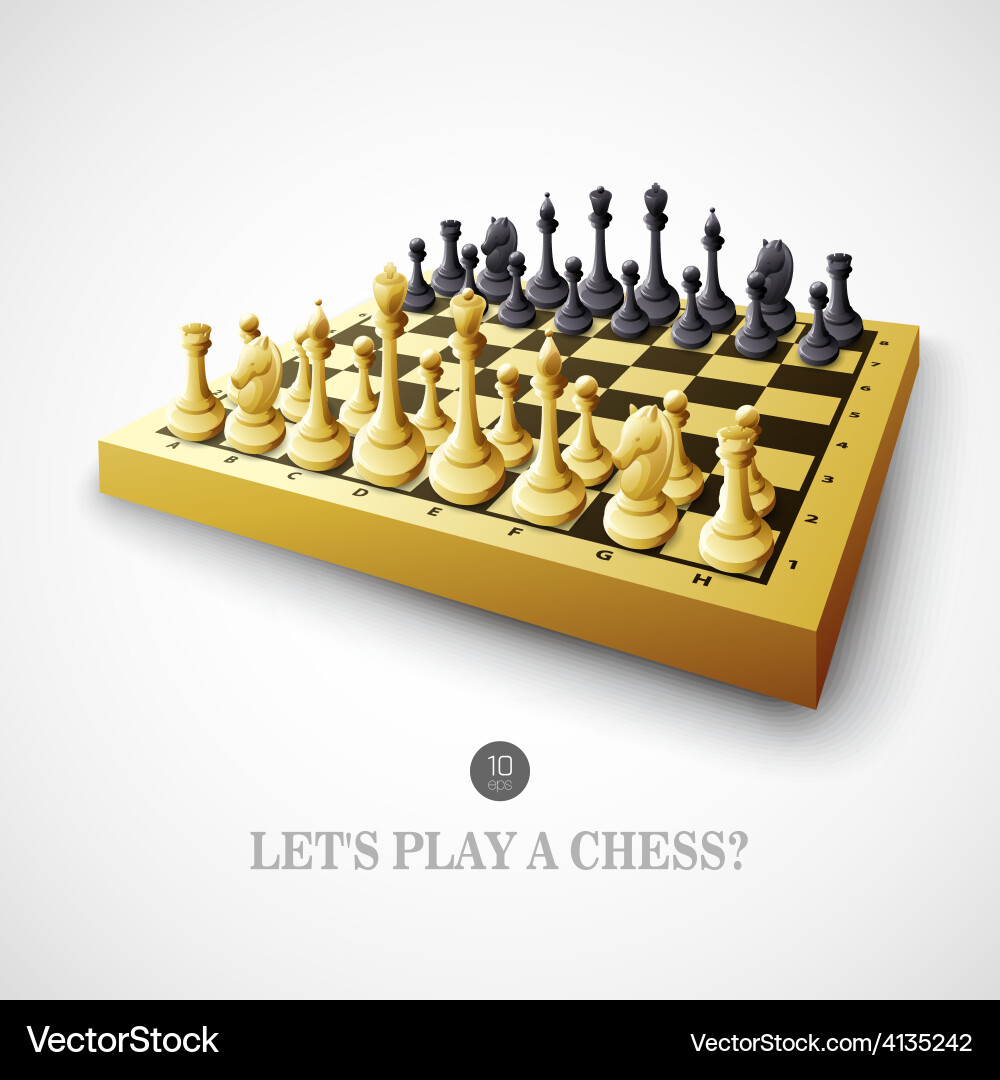 Chess Game on Board Vector Image
