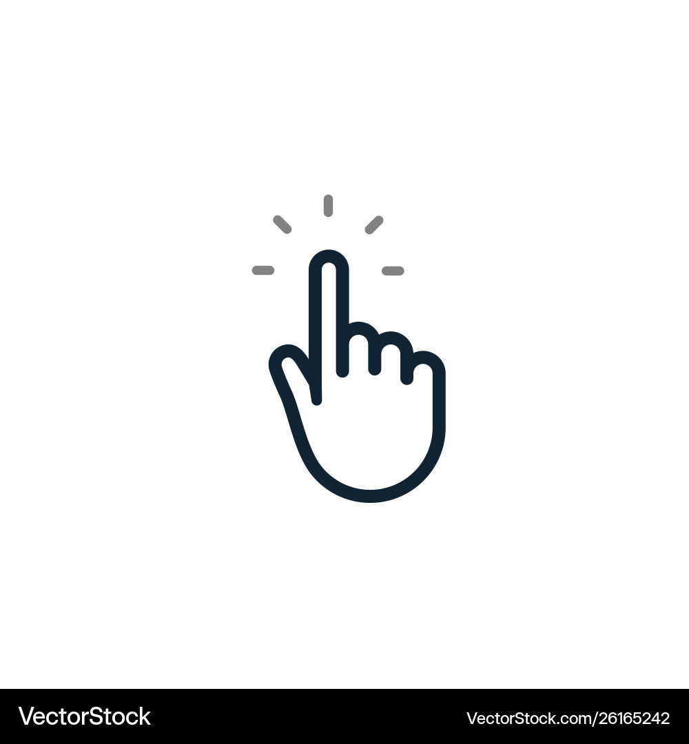 Hand Click Pointer Icon - Touch Cursor vector image