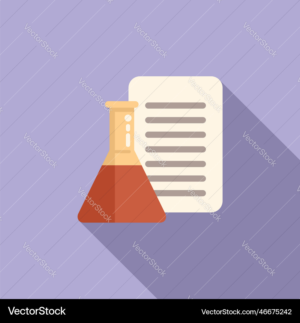 Lab test flask icon flat shield system Vector Image