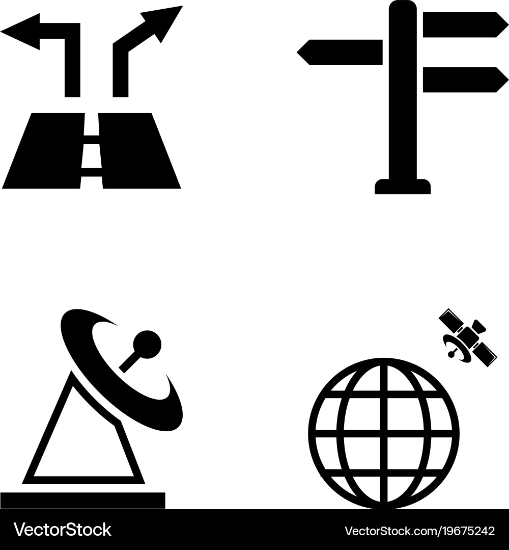 Navigation simple related icons vector image