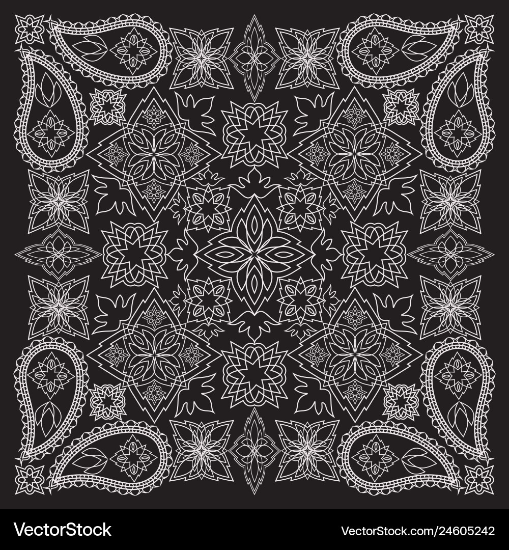 Paisley Bandana - Classic Print Vector Image