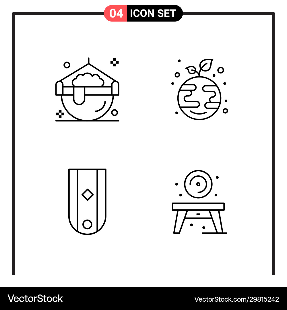 Set 4 line style icons for web and mobile Set 4 line style icons for web and mobile Vector Image