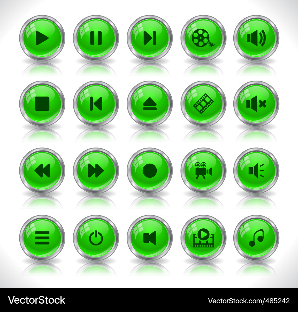 Set of media buttons Vector Image