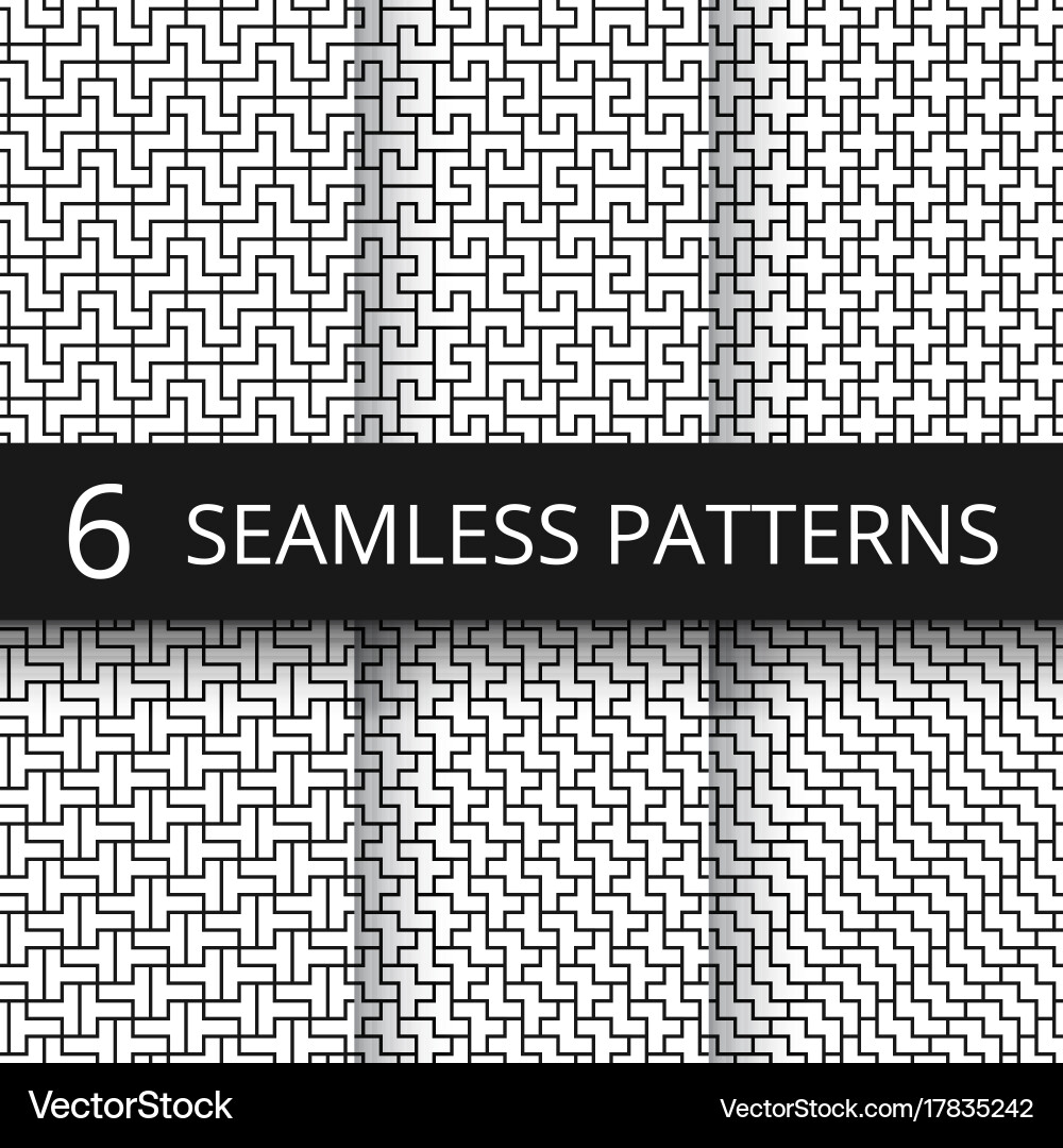 Simple geometric abstract seamless patterns Vector Image