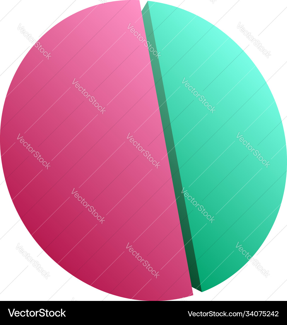 Simple pie chart-graph and diagram circle Vector Image