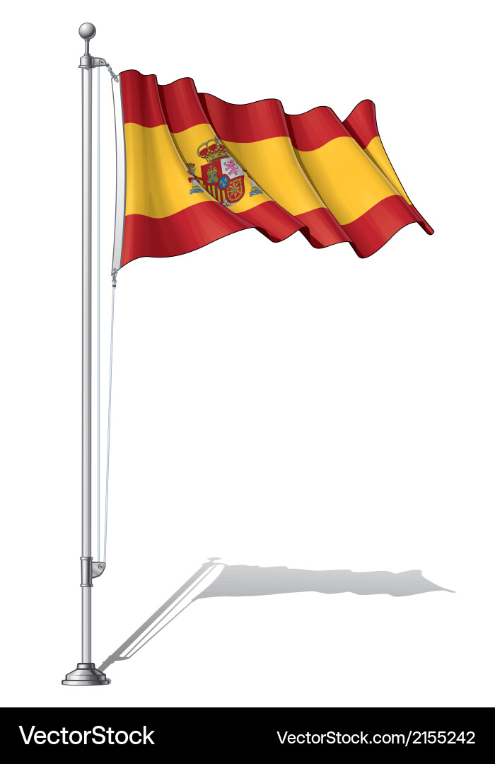 Spanish Flag on Pole vector image