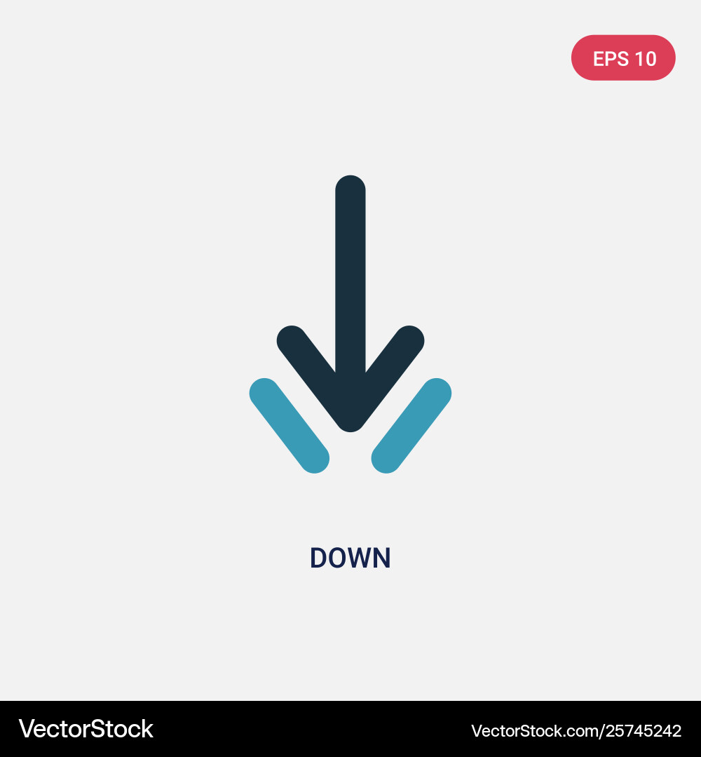 Two color down icon from interface concept Two color down icon from interface concept Vector Image
