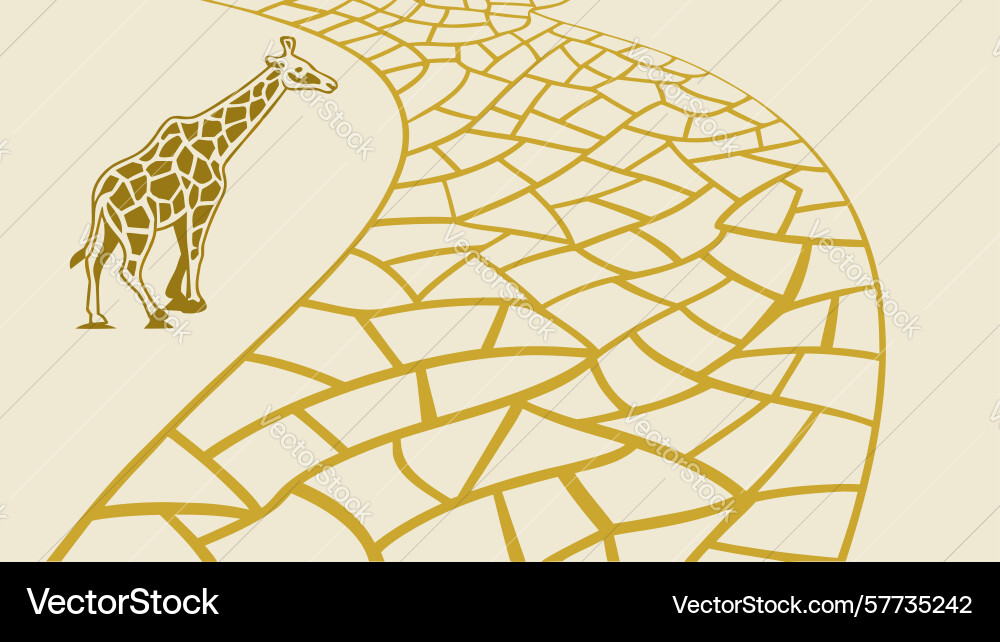 Unique giraffe print path symbolizing wild Vector Image