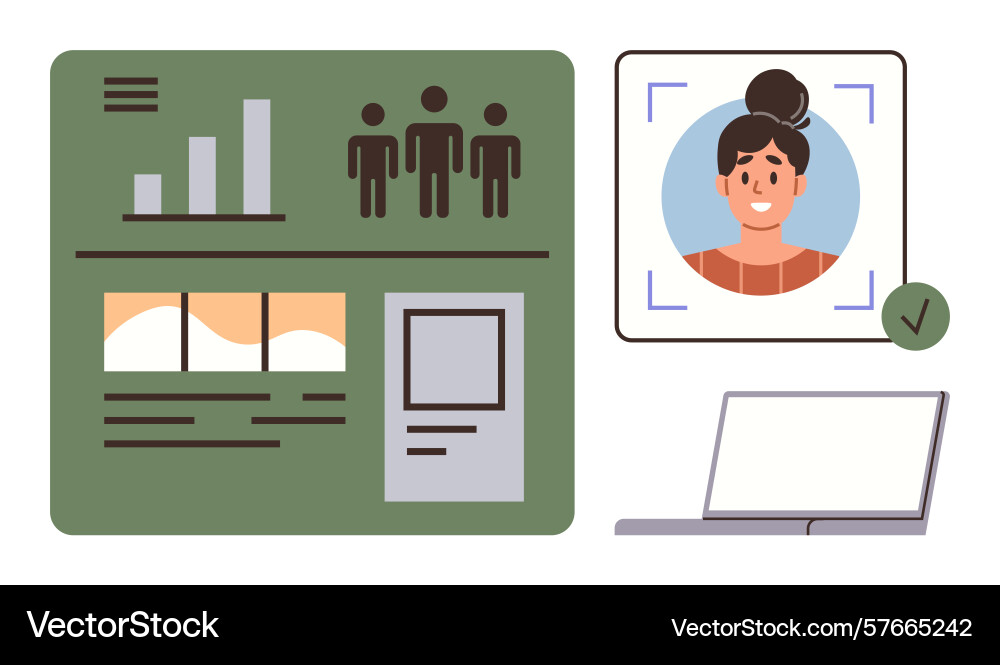 User dashboard with analytics profile selection User dashboard with analytics profile selection vector image