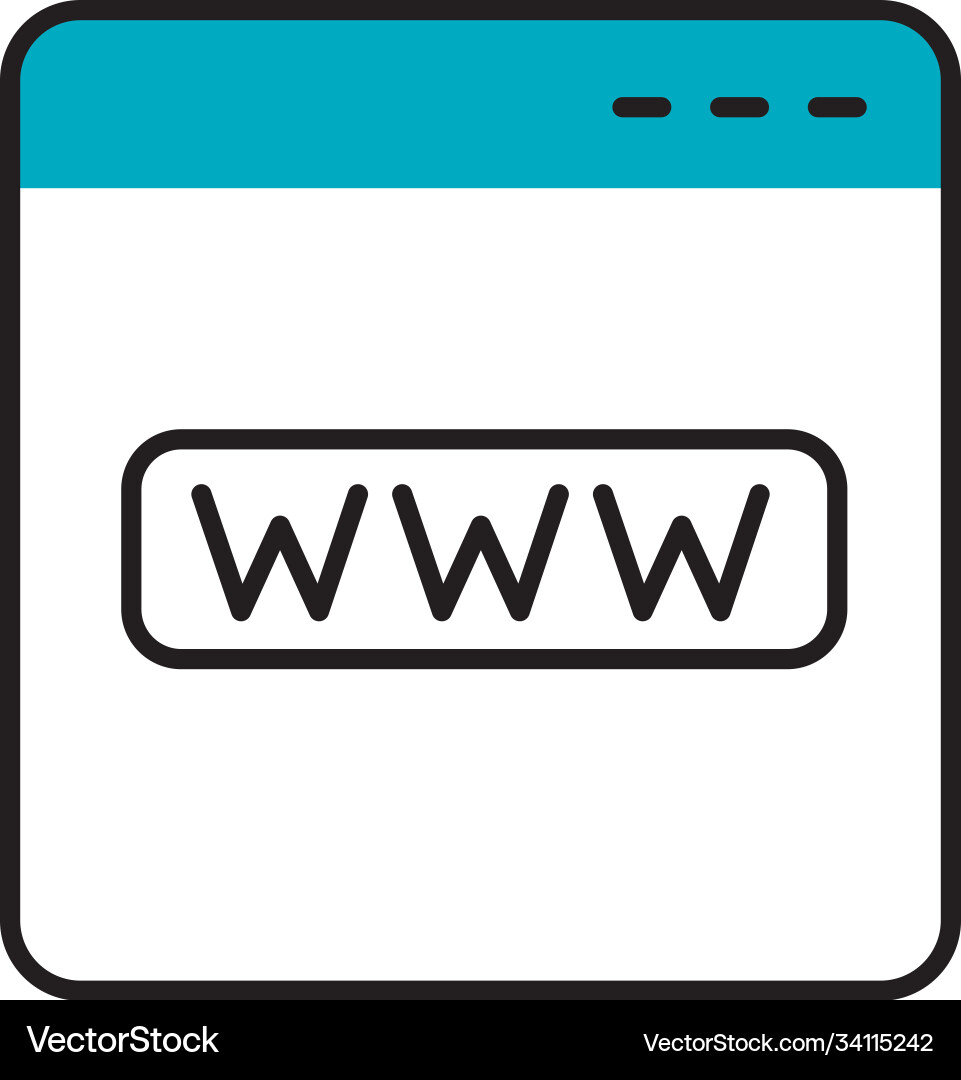 Web browser icon half line color style Web browser icon half line color style vector image