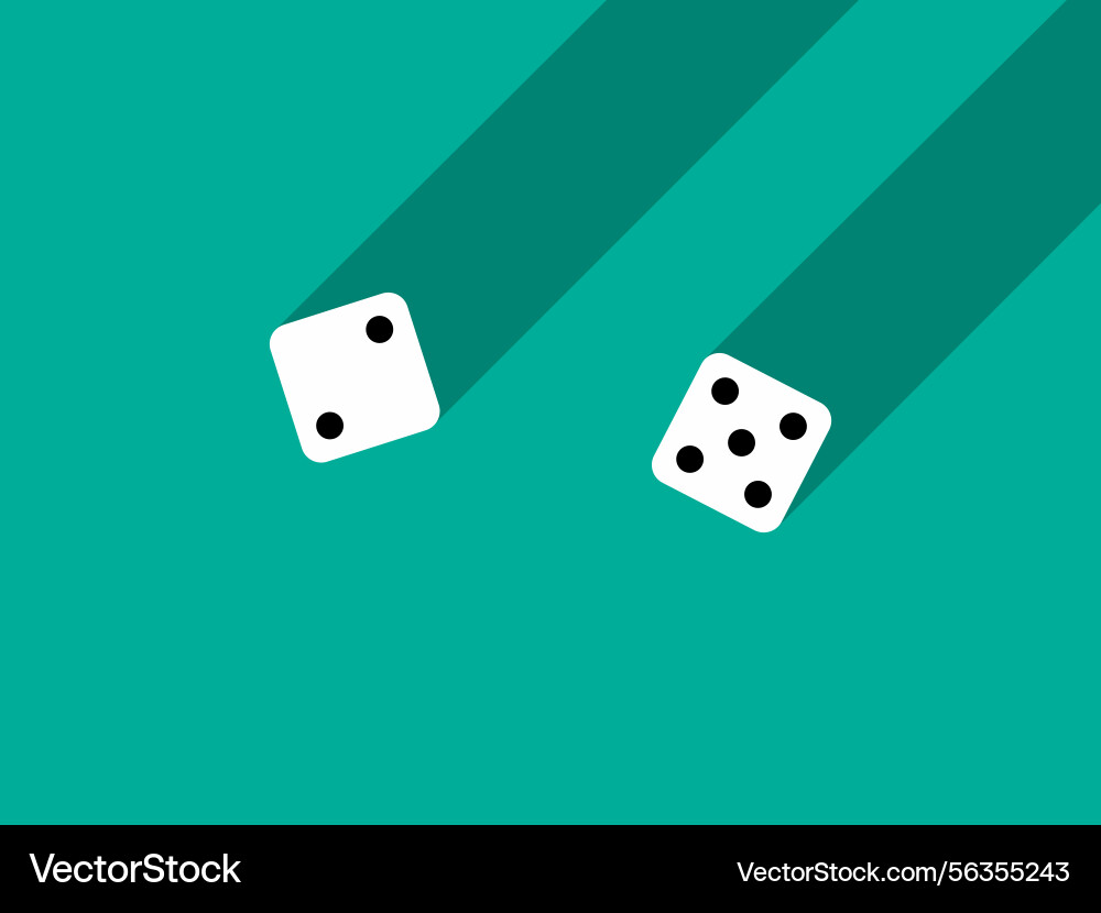 A pair of dice with numbers 2 and 5 craps vector image