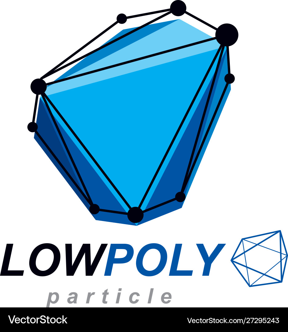 Abstract 3d mesh polygonal object communication vector image