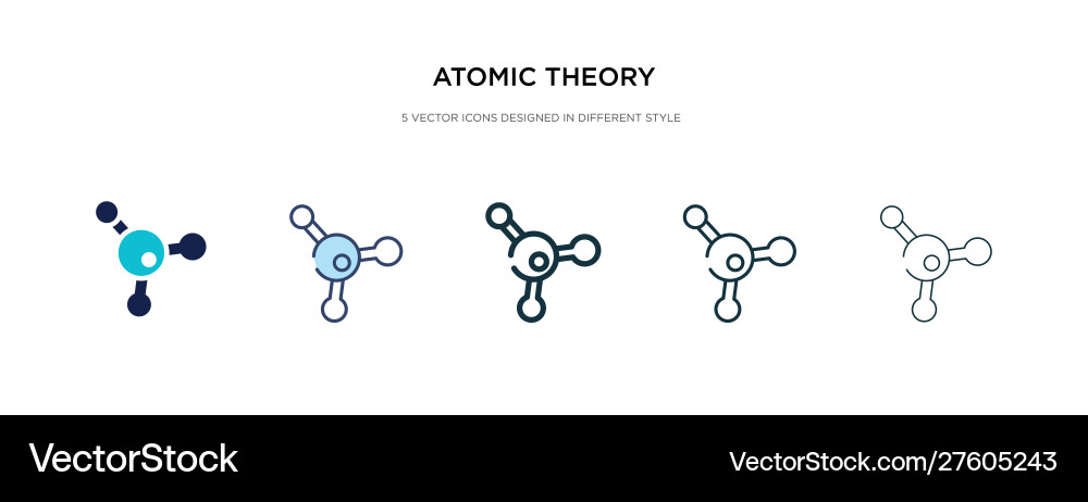 Atomic theory icon in different style two Atomic theory icon in different style two vector image