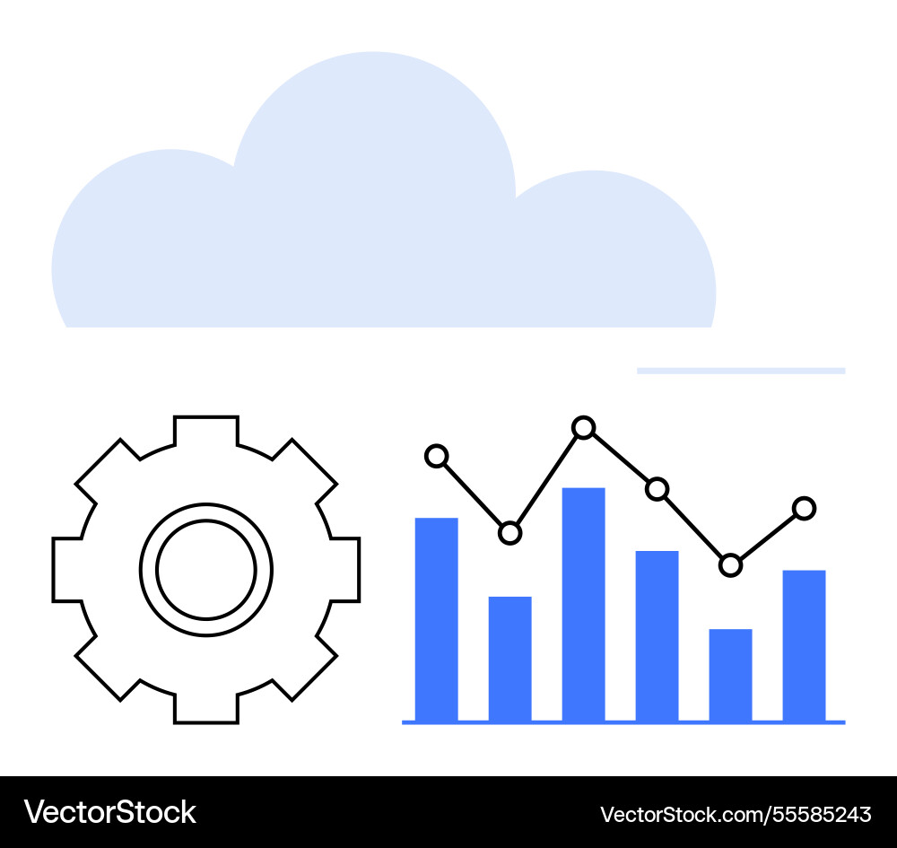 Data analytics and cloud computing with gear bar Data analytics and cloud computing with gear bar vector image